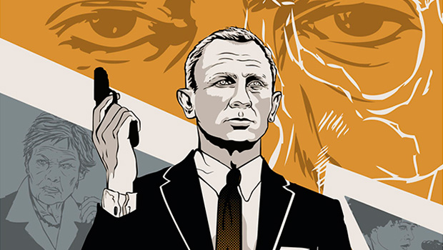 Фрагмент постера Родольфо Рейеса к фильму «007: Координаты "Скайфолл"»