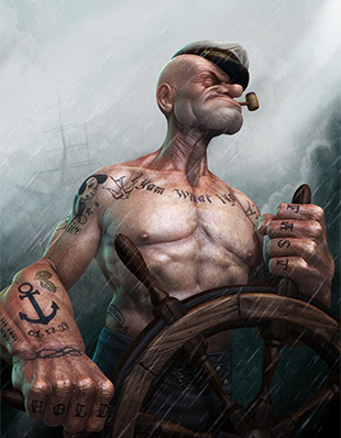 Суровый и реалистичный моряк Папай