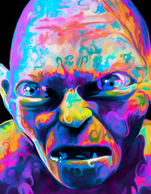 Кислотно-радужные портреты киногероев.