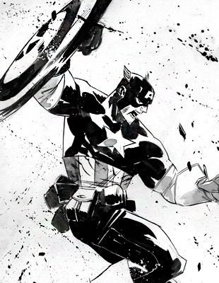 Супергерои в черно-белых эскизах