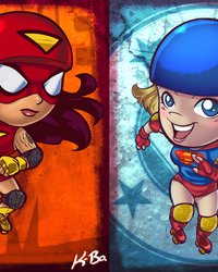 <p>Женщина-паук против Супергёрл</p>