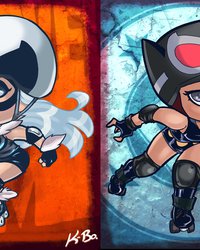 <p>Черная кошка против Женщины-кошки</p>