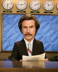 <p class="MsoNormal">Уилл Феррелл в образе Рона Бургундии</p>