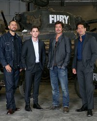 <p>Дэвид Эйр, Логан Лерман, Брэд Питт и Джон Бернтал</p>