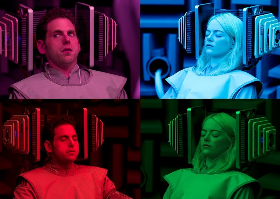 Джона Хилл и Эмма Стоун в сериале "Маньяк"