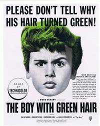 Постер Мальчик с зелеными волосами