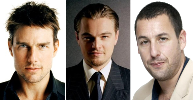 Том Круз, Леонардо ДиКаприо, и Адам Сэндлер