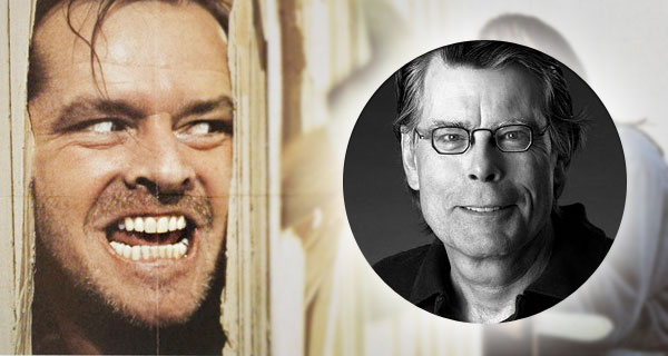 Джек Николсон в фильме "Сияние" и  Стивен Кинг