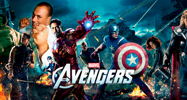 Жан-Клод Ван Дамм и герои фильма «Мстители»