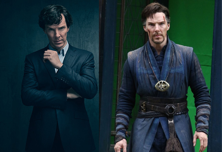 Бенедикт Камбербэтч на промо к 4 сезону "Шерлока" и на съемках "Доктора Стрэнджа"