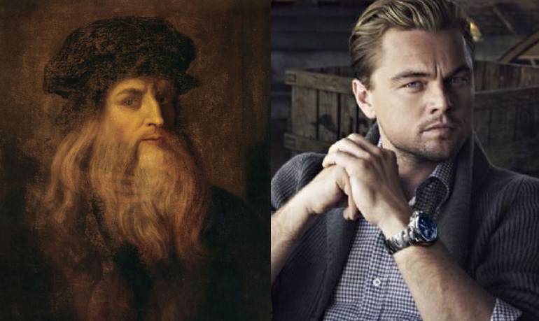 автопортрет Леонардо да Винчи и Леонардо ДиКаприо