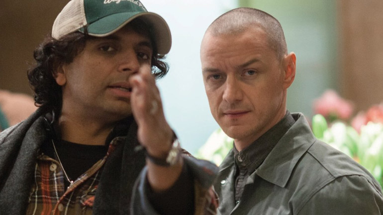 М. Найт Шьямалан и Джеймс МакЭвой на съемках "Сплита"