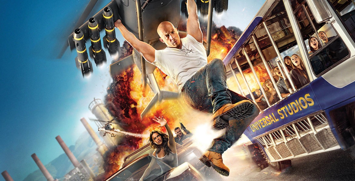 промо к аттракциону Fast & Furious: Supercharged