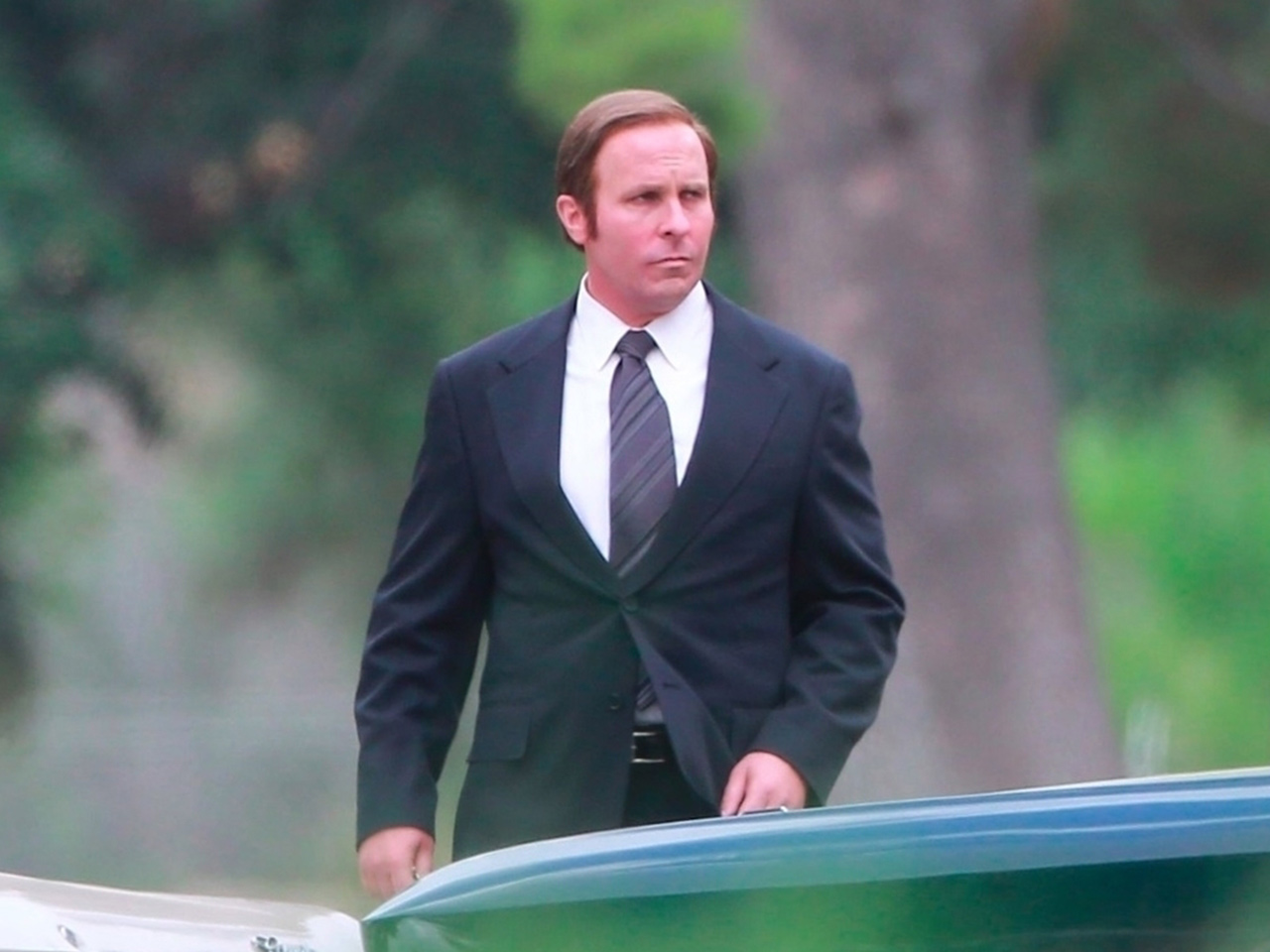 Кристиан Бэйл на съемках фильма о Дике Чейни