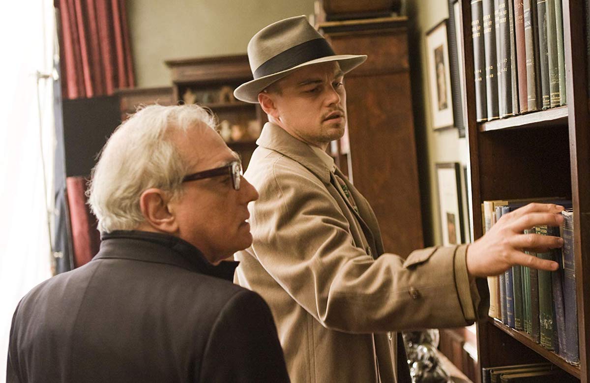 Мартин Скорсезе и Леонардо ДиКаприо на съемках фильма "Остров проклятых"