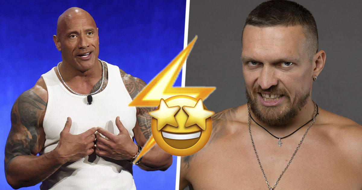 Дуейн "Скеля" Джонсон та Олександр Усик